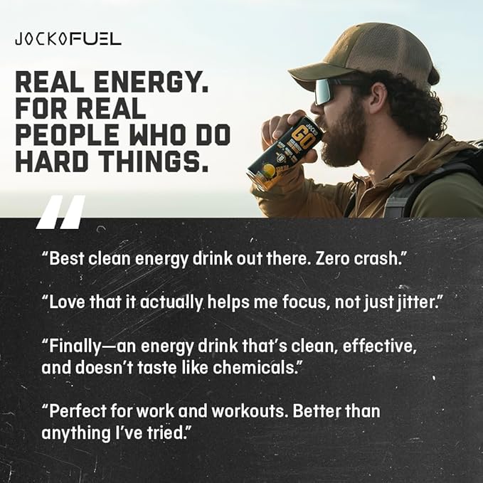 Jocko GO Energy Drink - Keto, Vitamin B12, Vitamin B6, Electrolytes, L Theanine, Magnesium- Energy Boost, Sugar Free Nootropic Monk Fruit Blend - 12 Pack (Nitro Pop)