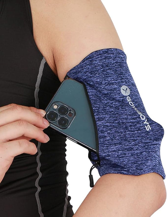 Running Phone Armband for Men Women,Universal Arm Bands for Phones Below 8 Inches,Waterproof Cell Phone Armband for Hiking,Running,Cycling,Climbing(Blue M)