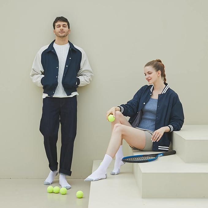 MONFOOT Men's/Women's 3-10 Pairs Silky Dry Athletic Cushion Ankle Socks, Multipack