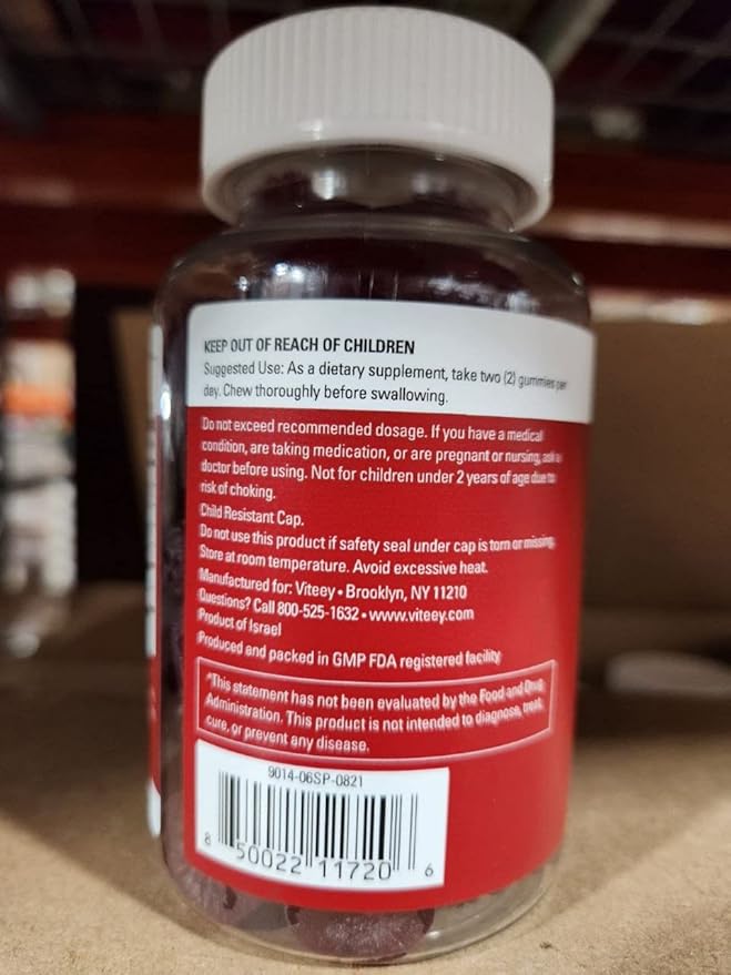 Viteey Apple Cider Vinegar Gummies and Ginger – 1000 mg ACV Gummies for Weight Loss, Detox and Digestion – Vegan, Gluten-Free – 60 Count