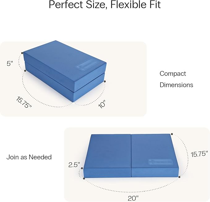 StrongTek 2-in-1 Non-Slip Balance Pad - High-Density Foam Cushion, Supportive Exercise Mat & Knee Pad for Core Training, Yoga, Pilates, Physical Therapy, Stability Training, Stretching, and Rehab