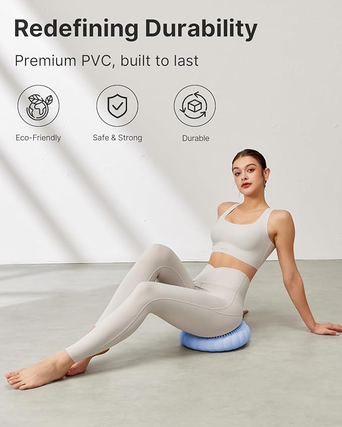 Wobble Cushion-Stability Wiggle Seat with Pump,Balance Disc for Yoga Core Training, Posture Correction, Sensory Focus, Wobble Seat for Office or Classroom Use