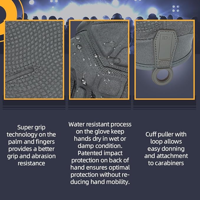 Seibertron Adult Or Youth S.O.L.A.G Sports Outdoor Water Resistant Full Finger Touchscreen Gloves