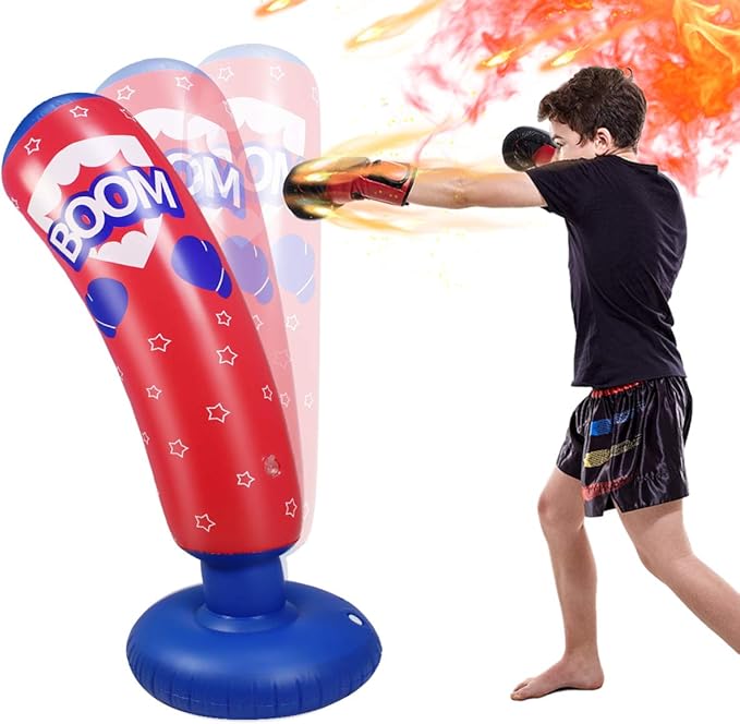 Punching Bag for Kids, Free Standing Boxing Bag for Bounce Back Focus Punching Bag for Practicing Karate, Taekwondo, De-Stress Boxing Bag for Kids.