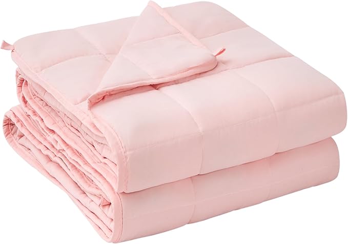 yescool Weighted Blanket for Adults (25 lbs, 88” x 104”, Pink) Cooling Heavy Blanket for Sleeping Perfect for 240-260 lbs, King Size Breathable Blanket with Premium Glass Bead
