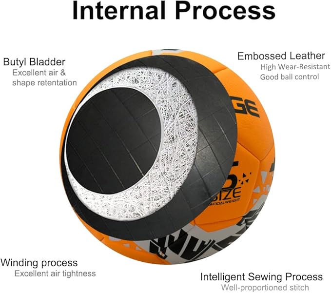 XEDGE Official Size Soccer Ball,Size 5 Training Ball for Girls,Boys,Youth Teenagers,Adults,Machine Stitched for Indoor Outdoor Play