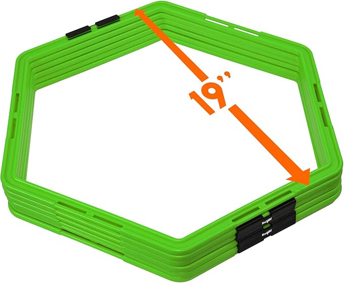 Yes4All Hex Agility Rings/Speed Rings with Carrying Bag – Hexagon Rings, Agility Hurdles for Agility Footwork Training