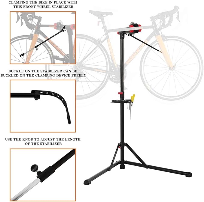 UNISKY Bike Repair Stand for Maintenance Height Adjustable Rack with Quick Release Bicycle Mechanics Maintenance Workstand
