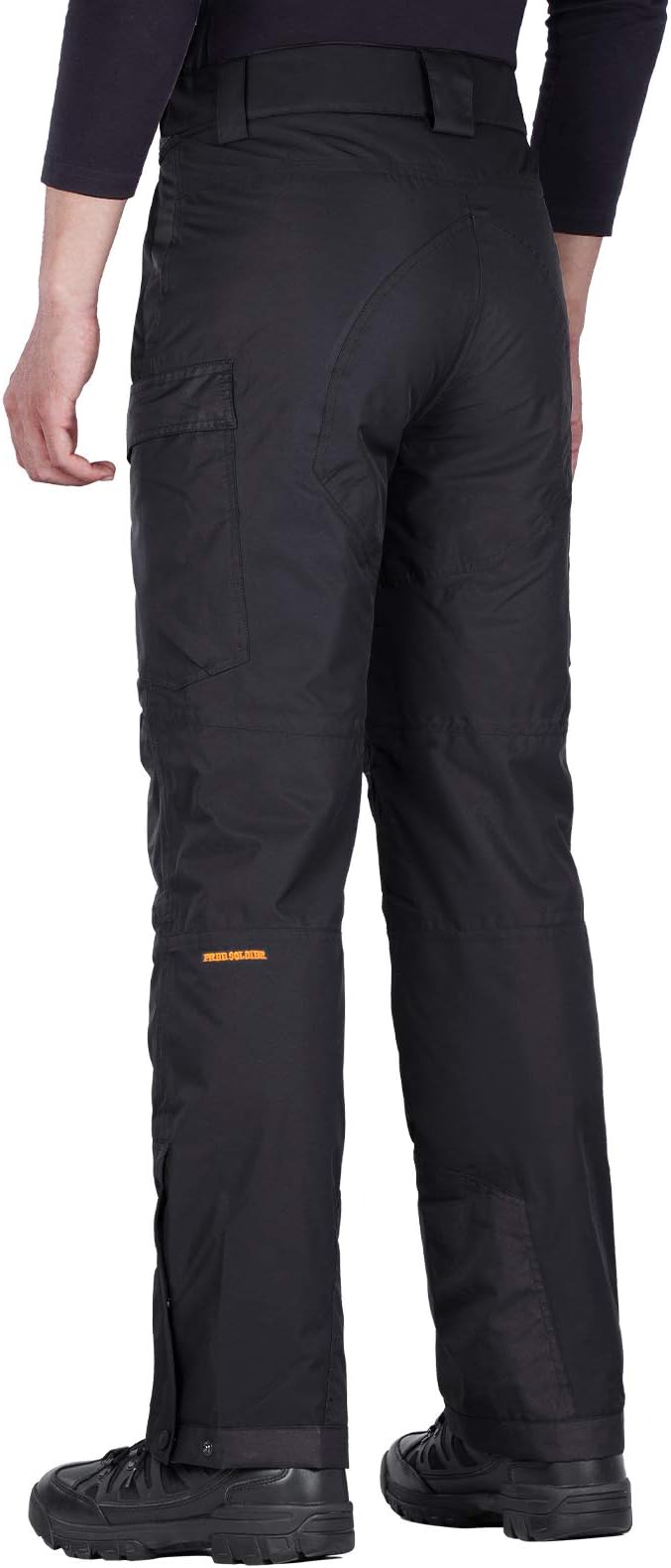 FREE SOLDIER Men's Waterproof Snow Insulated Pants Winter Skiing Snowboarding Pants with Zipper Pockets