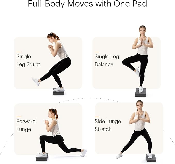 StrongTek 2-in-1 Non-Slip Balance Pad - High-Density Foam Cushion, Supportive Exercise Mat & Knee Pad for Core Training, Yoga, Pilates, Physical Therapy, Stability Training, Stretching, and Rehab