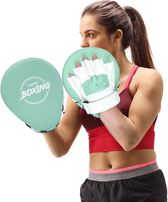 Valleycomfy Boxing Curved Focus Punching Mitts- Leatherette Training Hand Pads