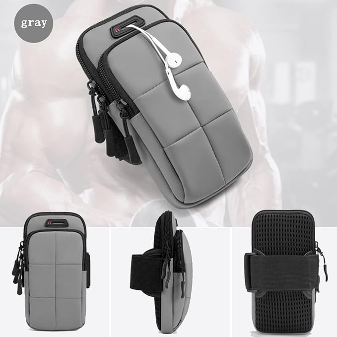 Phone Arm Bands for Running, Armband Cell Phone Holder for Exercise (Gray)