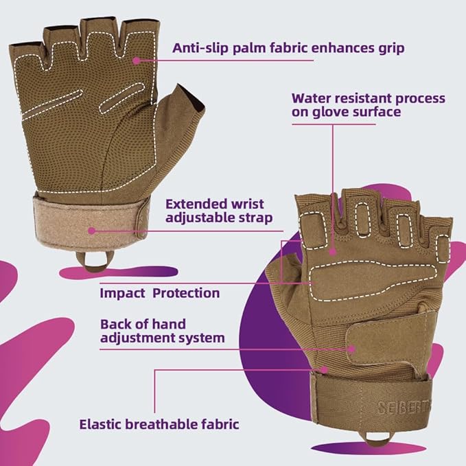 Seibertron Adult Or Youth S.O.L.A.G Sports Outdoor Water Resistant Full Finger Touchscreen Gloves