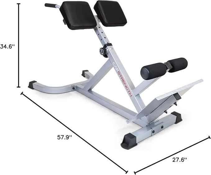 CAPHAUS 45 Degree Roman Chair Glutes Hamstring Workout Equipment for Muscle Strength Training Fitness, with Dip Station, Adjustable Hyperextension Ab Bench, Multi-Functional Back Machines