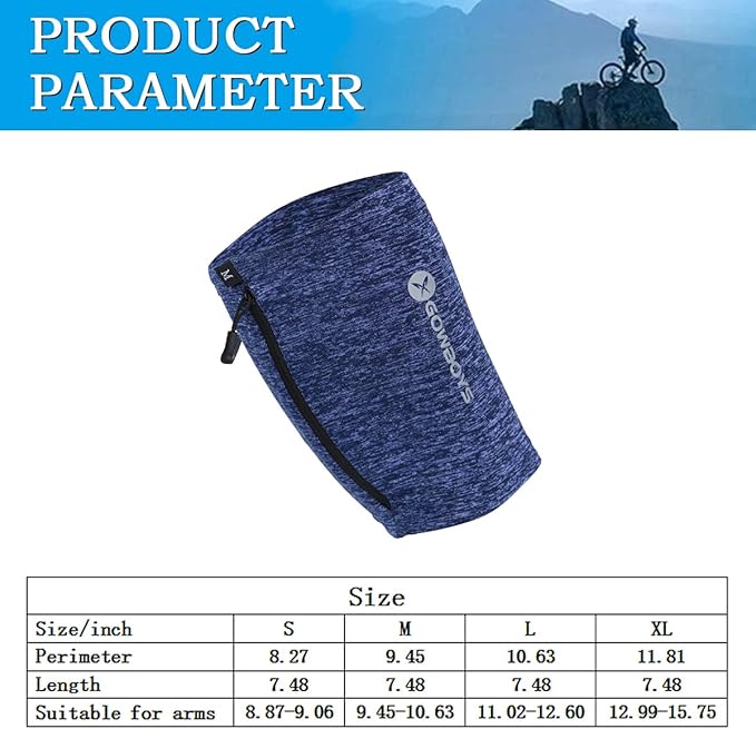 Running Phone Armband for Men Women,Universal Arm Bands for Phones Below 8 Inches,Waterproof Cell Phone Armband for Hiking,Running,Cycling,Climbing(Blue M)