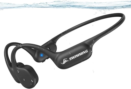 Swimming Headphones IP68 Waterproof, Bone Conduction Headphones MP3 Player Built-in 32G Memory, Bluetooth 5.4 Wireless Headset, Open Earphones Sports Suitable for Running, Cycling, Exercise