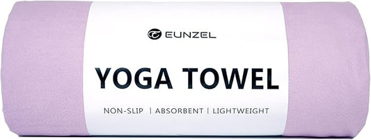 Eunzel Hot Yoga Towel Non Slip Yoga Mat Towel Non-Slip Sweat Absorbent Microfiber Towel for Hot Yoga, Pilates and Workout 72" x 26.5", Taro Purple