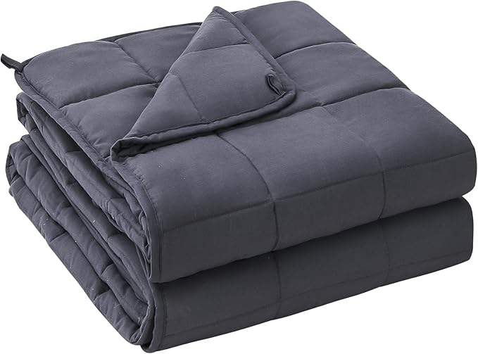 yescool Weighted Blanket for Adults (20 lbs, 88” x 104”, Grey) Cooling Heavy Blanket for Sleeping Perfect for 190-210 lbs, Queen Size Breathable Blanket with Premium Glass Bead, Machine Washable