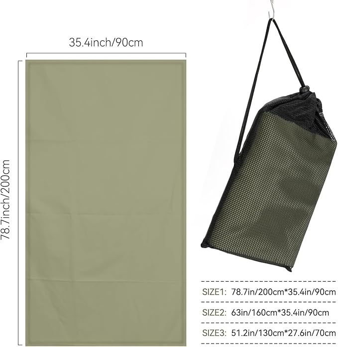 Microfiber Beach Towel Perfect for Travel, Sports, Camping, Swimming, Yoga, Gym-Quick Dry, Sand Free, Compact, Lightweight, Absorbent(Army Green,Medium(130x70cm, 51x27”))