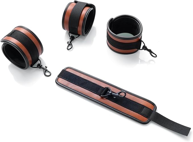 6pcs Black PU Adjustable Straps Sports Training Fitness Gear Home Yoga Set