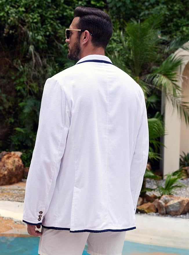 Luxurious Men's Bathrobe, Organic Cotton Terry Towelling Blazer, Leisure Cotton Bath Robe for Pool and beach