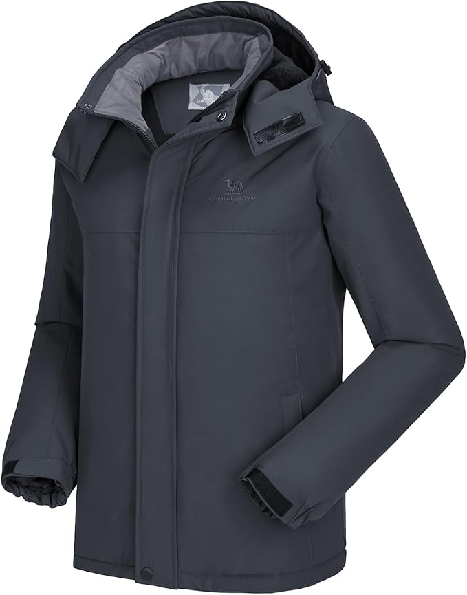 CAMEL CROWN Men's Mountain Ski Snow Jacket Waterproof Winter Coat Snowboarding Windbreaker Windproof Warm Hooded Snow Coat