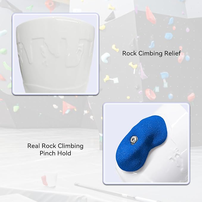 TWO STONES Rock Climbing Coffee Mug for Rock Climber as Rock Climbing Gift for Climbers (White + Blue)