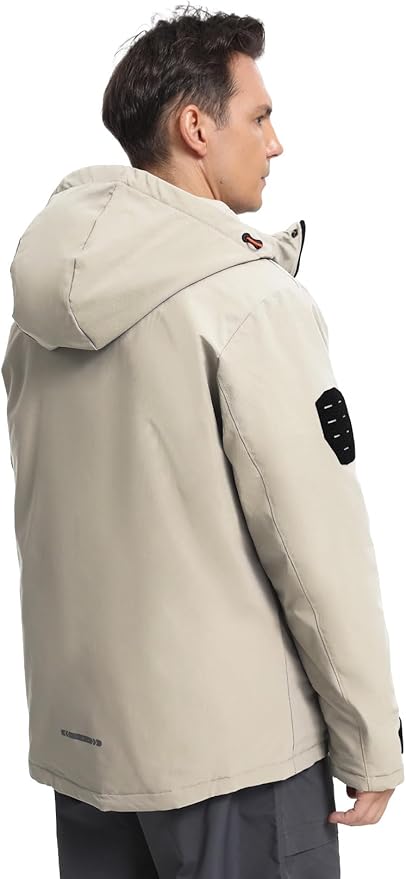 Men's Winter Jacket Waterproof Ski Snow Coat Windproof Snowboard Hooded Raincoats with Warm Graphene lining