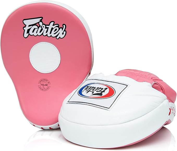 Fairtex FMV9 Contoured Focus Mitts |Striking Accuracy & Protection for Boxing, Muay Thai, Kickboxing |Ergonomic Design, Soft Padding, Secure Fit Leather