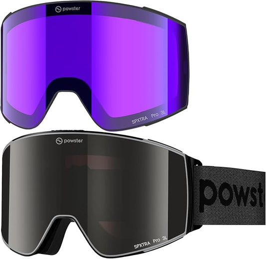 Ski Goggles Snow OTG Snowboard Goggles Magnetic Interchangeable Lens Frameless UV Protection Anti-fog mobile Skating