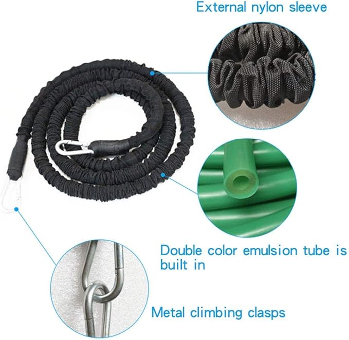 YNXing Dynamic Resistance Trainer for Resistance Training to Improve Strength, Power, and Agility 5m/2m Elastic Cord Set