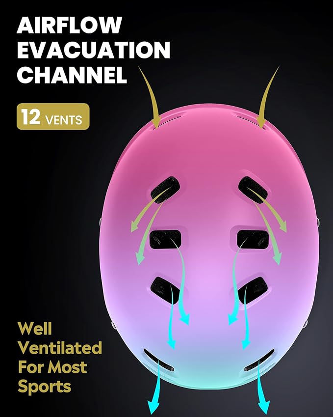 OutdoorMaster Skateboard Cycling Helmet - Two Removable Liners Ventilation Multi-Sport Scooter Roller Skate Inline Skating Rollerblading for Kids, Youth & Adults