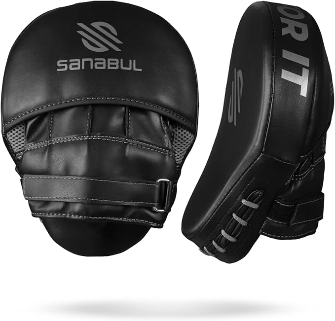 Sanabul Essential Curved Punching Mitts for Boxing, MMA Muay Thai Boxing Pads for Training, Punch Focus Mitts, Hand Pads Sparring Gear, Strike Shield
