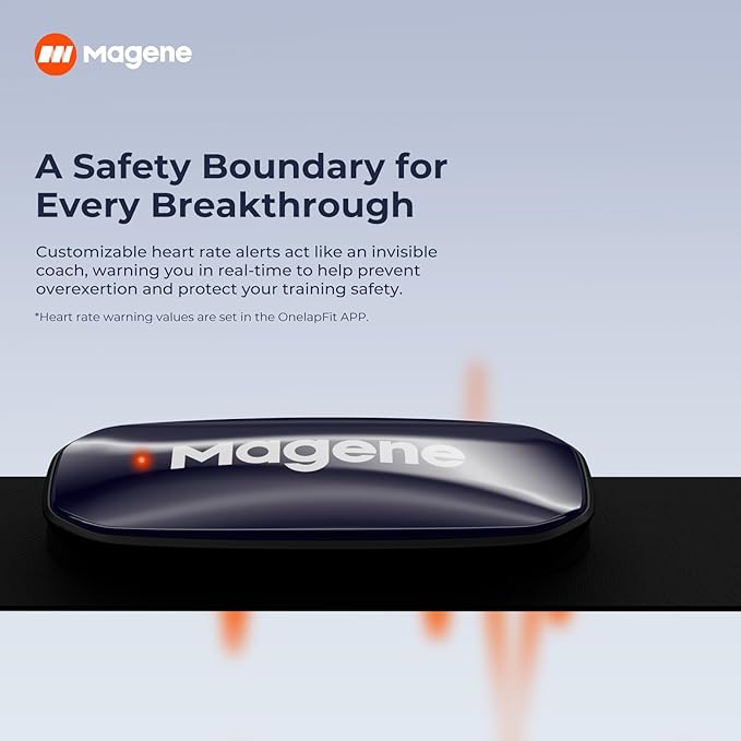 Magene H613 Heart Rate Monitor Chest Strap with Precise Tracking, Bluetooth & ANT+ Connectivity, 17h Offline Storage, IPX7 Waterproof, Multi-Color Heart Rate Zone Indicator for Cycling, Running, Yoga