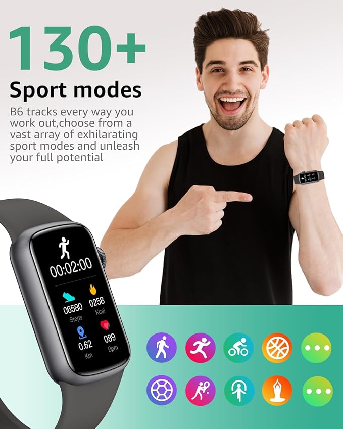 IMFRCHCS Fitness Tracker,Smart Watch with 1.47" Touch Display,137+Sport Modes Fitness Watch with Heart Rate Sleep Monitor, Step Counter,IP68 Waterproof Activity Trackers for Women Men