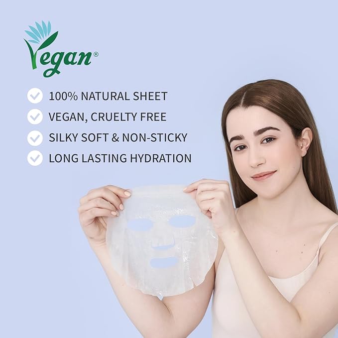 #OOTD Collagen Hydrating Sheet Masks for Face Korean Anti Aging Mask Sheet for Dry Skin & Sensitive Skin, EVE Vegan, Not Tested on Animals, No Parabens, No Sulfates, Hyaluronic Acid, Witch Hazel 10EA