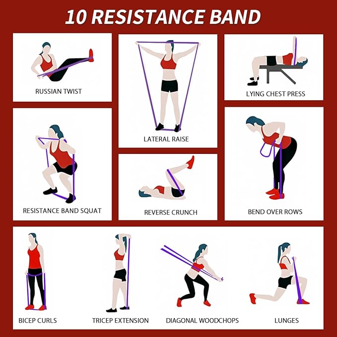 WHATAFIT Resistance Bands, Pull Up Assistance Bands, Exercise Bands, Workout Bands Set for Men and Women Home Fitness, Body Stretching, Strength Training, Physical Therapy