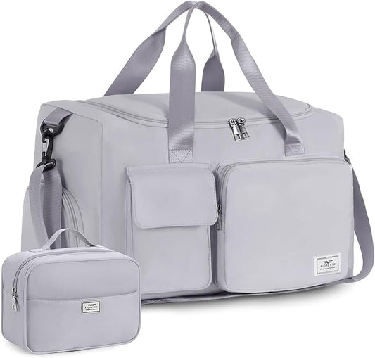 FIORETTO Women's Gym Duffle Bag with Shoes Compartment, 37L Capacity, Ideal for Travel, Gym, Sports, Duffel, Weekender