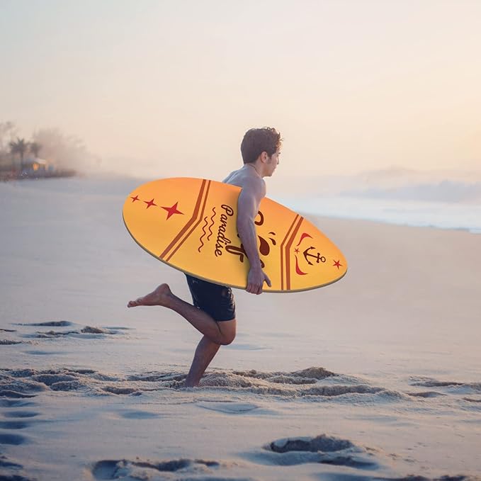 seething 35 Inch Skimboard with High Gloss Coat Wood Skim Board for Beginners,Kids, Teenagers, Adults and All Skimming