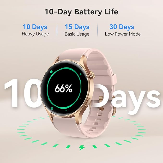 aeac Smart Watch for Women, 1.32'' AMOLED Ultra-Clear Screen Activity Trackers with Heart Rate/Sleep/SpO2 Monitor, Smartwatch for iPhone/Samsung/Android, 110+ Sport Modes Waterproof Fitness Watch