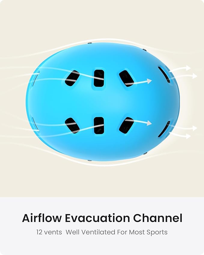 OutdoorMaster Skateboard Cycling Helmet - Two Removable Liners Ventilation Multi-Sport Scooter Roller Skate Inline Skating Rollerblading for Kids, Youth & Adults