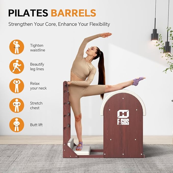 Pilates Ladder Barrel, Pilates Ladder Bucket Yoga Exercise Equipment for Building Strength and Flexibility, Strength-Training Tool, Workout Equipment for Home Pilates Gym or Studio Use