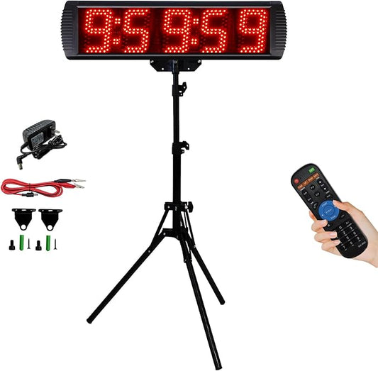 Race Clock with Tripod for Running Events, Large LED Stopwatch with Remote,Countdown/Count up Gym Timer for Home,Wall Digital Time Clocks