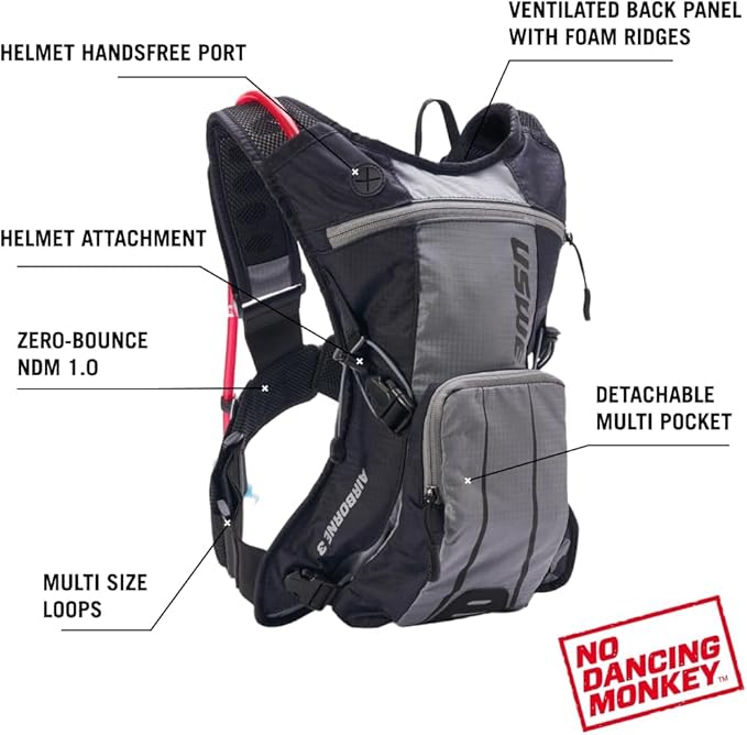 USWE Airborne Limited Race Edition with Water Bladder Included, Hydration Backpack for Men and Women, Ideal for MTB, Cycling, Mountain Biking