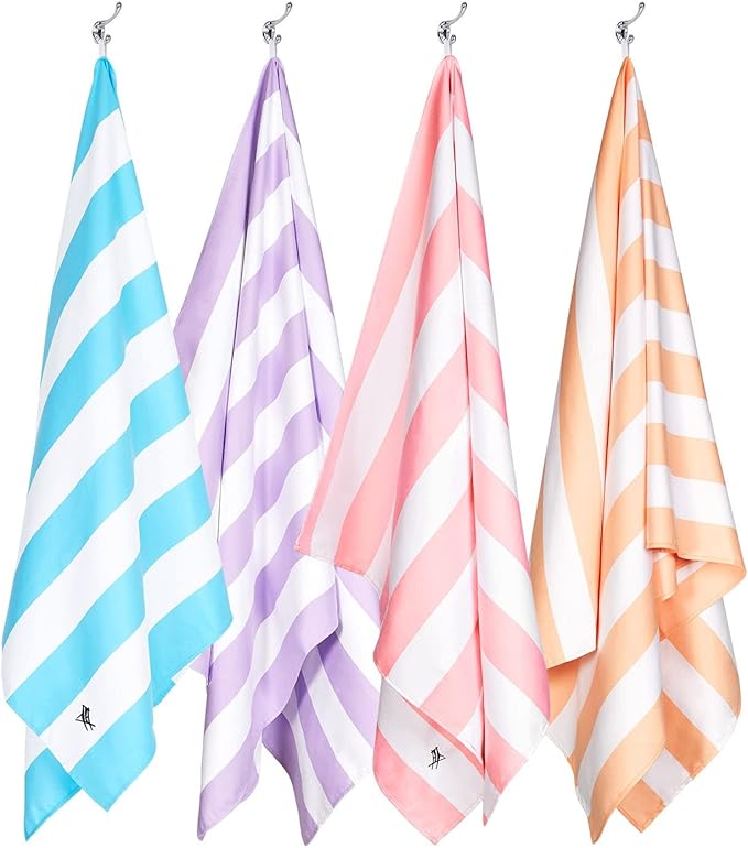 Dock & Bay Beach Towel - Quick Dry, Sand Free - Compact, Lightweight - 100% Recycled - Includes Bag - Cabana Light - Lombok Lilac - Large (160x90cm, 63x35)