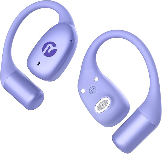 Raycon Essential Open Earbuds – True Wireless Open Ear Bluetooth 6.0 Headphones, Ultra-Lightweight, Comfort Hook Design, IPX4 Water Resistant, 36 Hours of Battery Life (Purple)