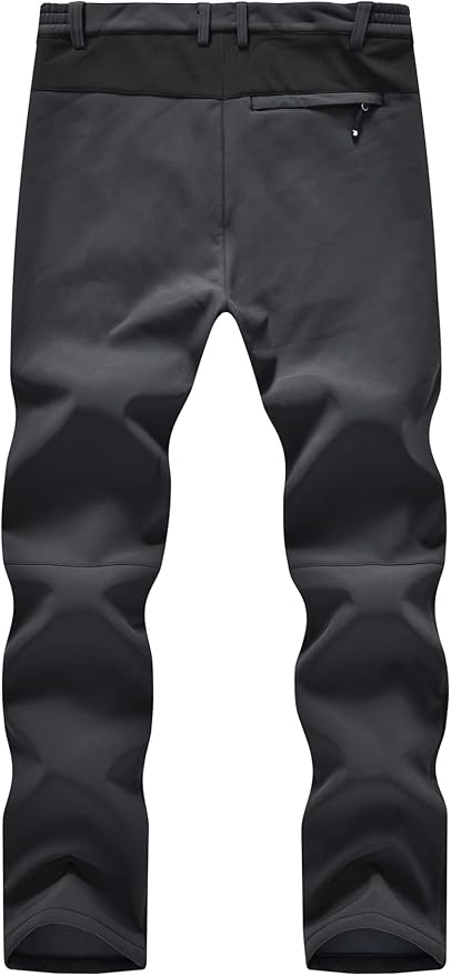 YSENTO Men's Fleece Lined Ski Snow Pants Winter Waterproof Softshell Insulated Hiking Cargo Pants