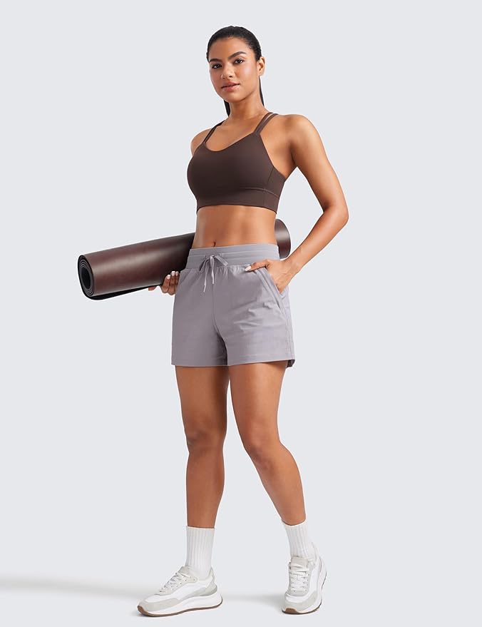 CRZ YOGA Softness Mold Womens Butterluxe Strappy Longline Sports Bra - Double Spaghetti Strap Workout Yoga Crop Top Athletic