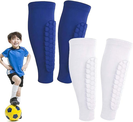 Shin Defender Shin Guards Kids 2 Pair, Shindefender Shin Guards Soccer, with Honeycomb Pads, for Soccer Kids Youth Adult