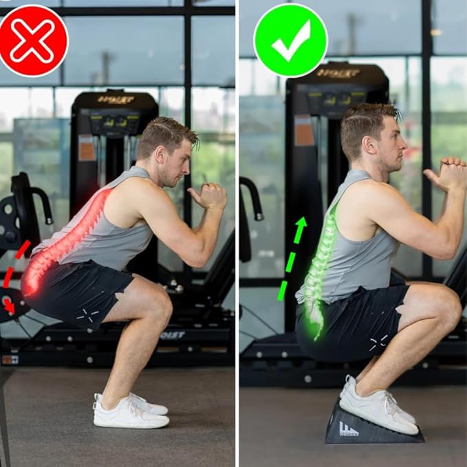 SquatWedgiez Extra Wide 20° Slant Board – Heavy Duty 1000 lb Capacity, Anti-Slip Squat Wedge for Knees Over Toes Training, Heel Elevated Squats & Calf Stretching